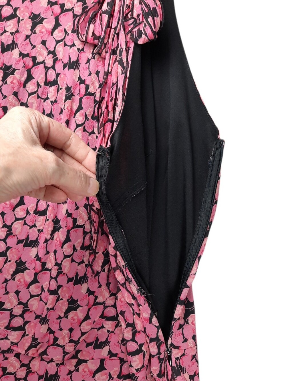 Sangria Pink Petals Silk Gatsby Flapper Dress SZ 12 - Picture 7 of 12